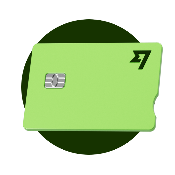 Eine 3D-Darstellung der Wise-Debitkarte